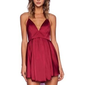 NBD red open back mini dress